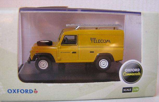Oxford Diecast Model Car DEF005 Land Rover Defender 110 British Telecom 1/76 OO railway scale new