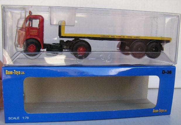Base Toys Diecast Model D36 AEC Mercury Flatbed Truck and Trailer 1/76 OO railway scale new in pack