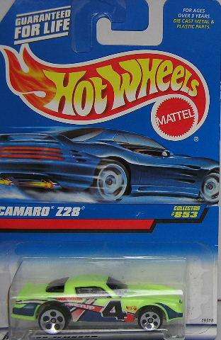 Hotwheels Hot Wheels Diecast Model Car No 853 Chevy Chevrolet Camaro Z28 Z 28 1/64 scale new in pack