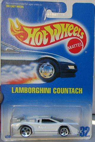 Hotwheels Hot Wheels Diecast Model Car 1991 232 Lamborghini Countach 1/64 scale new in pack