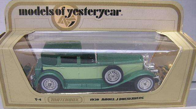 Matchbox Diecast Model Car Models of Yesteryear Y 4 Duesenberg Model J 1930 1/43 scale 1978 new
