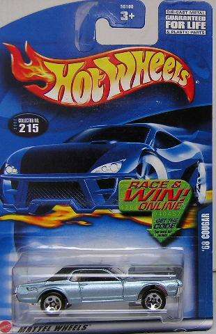 Hotwheels Hot Wheels Diecast Model Car 2002 No 215 Mercury Cougar 1968 1/64 scale new in pack