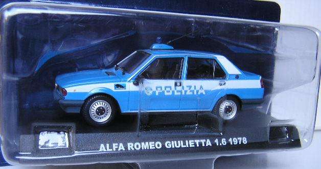 Italian Police Diecast Model Car Collection Alfa Romeo Giulietta 1.6 1978 "Polizia" 1/43 scale new