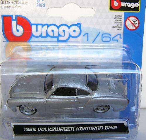 Burago Diecast Model Car VW Volkswagen Karmann Ghia 1966 1/64 scale new in pack