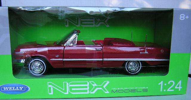 Welly Diecast Model Car 22434 Chevy Chevrolet Impala Convertible 1963 1/24 scale new in pack