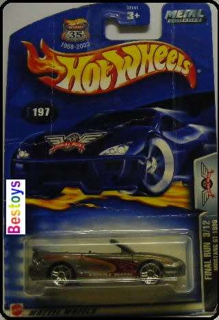 Hotwheels Hot Wheels Diecast Model Car 2003 35th Anniv Final Run No 197 Ford Mustang GT Conv 1996