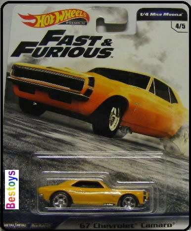 Hotwheels Hot Wheels Diecast Model Car Fast & Furious Movie Film TV Chevy Chevrolet Camaro 1967 1/64