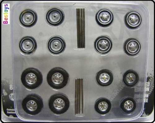 Greenlight Model Car Wheel Set Ford rubber real riders 1/64 scale new in pack