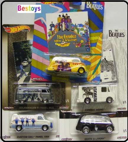 Hot Wheels Hotwheels Diecast Model Car Set Pop Culture Beatles VW Kombi GMC Combat Medic Deco Delive