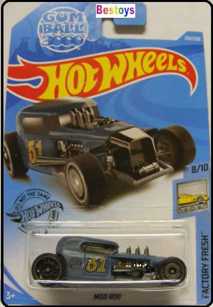 Hotwheels Hot Wheels Diecast Model Car 2020 250 / 250 Mod Rod No 51 Gum Ball 3000 1/64 scale new