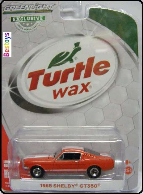 Greenlight Diecast Model Car Exclusive Ford Mustang Shelby GT 350 GT350 1965 "Turtle Wax" 1/64 scale