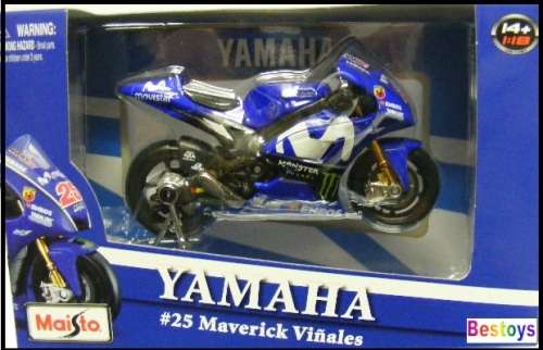 Maisto Diecast Model Motorcycle Bike Moto GP Yamaha GP 18 No 25 Vinales 1/18 scale new in pack