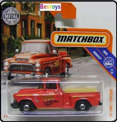 Matchbox Diecast Model Car 2020 92 / 100 GMC Stepside Pickup 1957 Service 1/64 scale new in pack