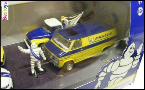 Greenlight Diecast Model Car Set Michelin Ford Mustang Dodge Charger Ford F100 GMC Van 1/64 scale ne