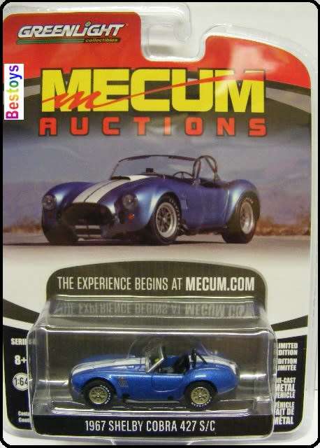 Greenlight Diecast Model Car Mecum Auctions Shelby Cobra 427 SC 1967 1/64 scale new in pack