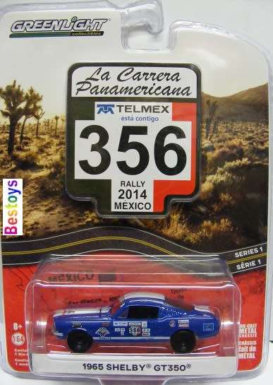 Greenlight Diecast Model Car Rally Mexico 2014 Ford Mustang GT 350 1965 No 356 1/64 scale new in pac