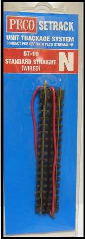 PECO Setrack ST10 Standard straight - wired 1/144 N guage railway new in pack