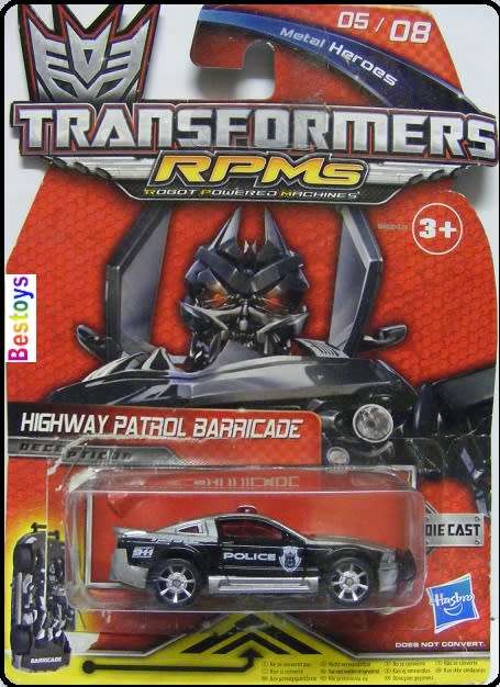 Hasbro Diecast Model Car Highway Patrol Barricade Transformers 1/64 scale new in pack