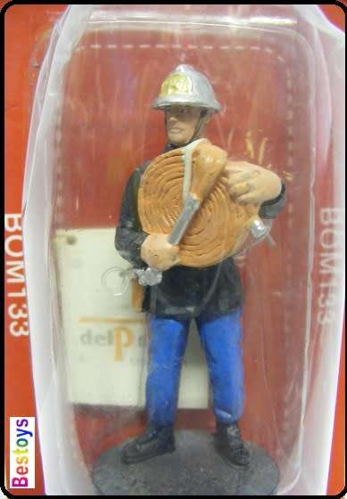 Fire Firefighters Diecast Figure Collection Fireman + hosereel Paris France 1982 54 mm new