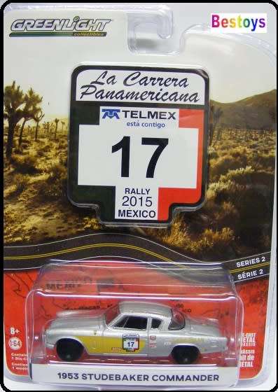 Greenlight Diecast Model Car Rally Mexico 2015 Studebaker Commander 1953 No 17 1/64 scale new in pac