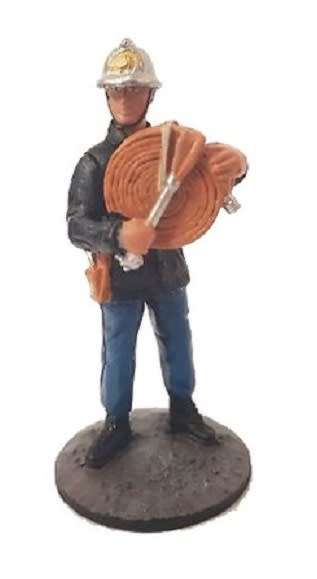 Fire Firefighters Diecast Figure Collection Fireman + hosereel Paris France 1982 54 mm new