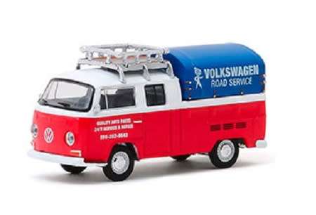 Greenlight Diecast Model Car VDub Series VW Volkswagen Kombi T 2 T2 Double Cab Pickup 1976 + Canopy