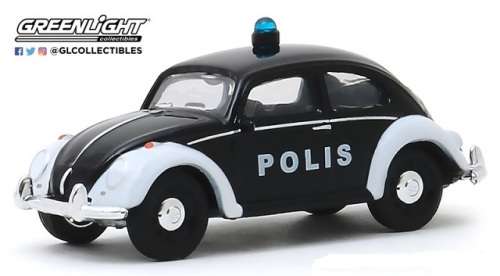 Greenlight Diecast Model Car VDub Series VW Volkswagen Beetle Classic Norway Poilce Trollveggen 1/64