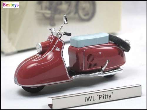 Diecast Model Bike Motorcycle European Collection IWL "Pitty" Roller East Germany 1/24 scale