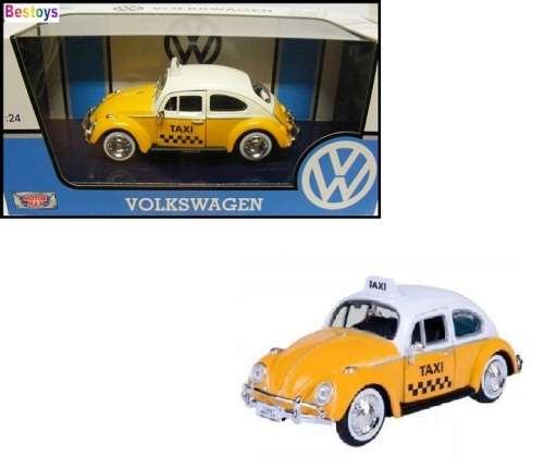 Motormax Motor Max Diecast Model Car 79550 VW Volkswagen Beetle 1300 1966 "Taxi" 1/24 scale