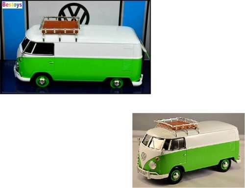 Motormax Diecast Model Car 79551 VW Volkswagen Kombi T 1 T1 Panelvan + roofrack 1/24 scale new