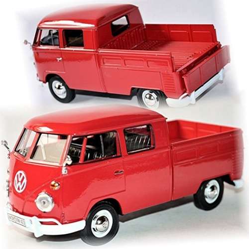 Motormax Diecast Model Car 79343 VW Volkswagen Kombi T 1 T1 Doublecab Pickup 1/24 scale new