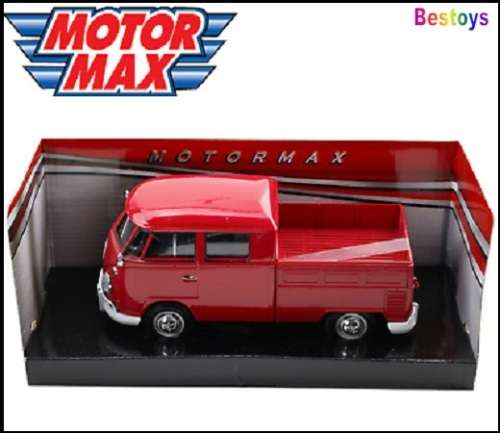 Motormax Diecast Model Car 79343 VW Volkswagen Kombi T 1 T1 Doublecab Pickup 1/24 scale new