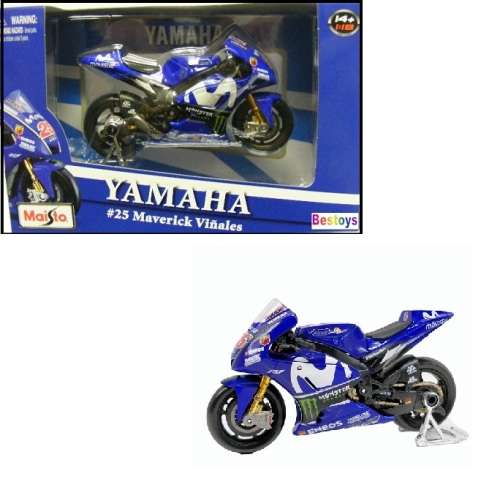 Maisto Diecast Model Motorcycle Bike Moto GP Yamaha GP 18 No 25 Vinales 1/18 scale new in pack