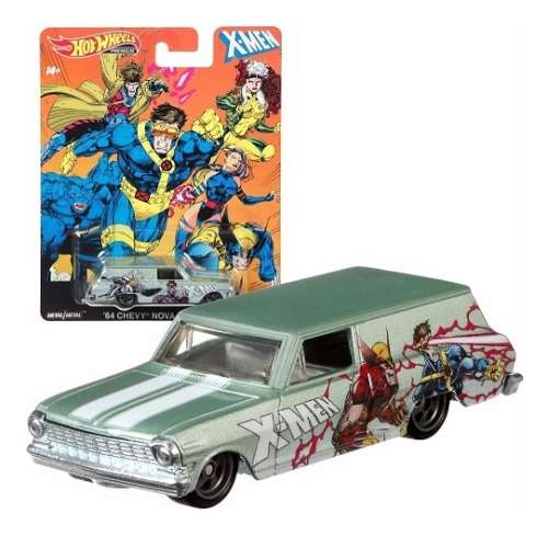 Hotwheels Hot Wheels Diecast Model Car Pop Culture X-Men Chevy Chevrolet Nova Delivery 1964 real rid
