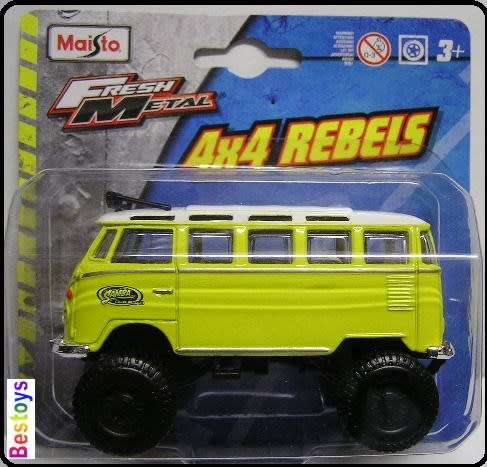 Maisto Diecast Model Car 4x4 Rebels VW Volkswagen Samba Bus 1/36 scale