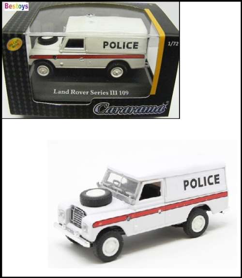 Cararama Hongwell Diecast Model Car Land Rover Series III 3 109" inch Hardtop "Police" 1/72 OO rail
