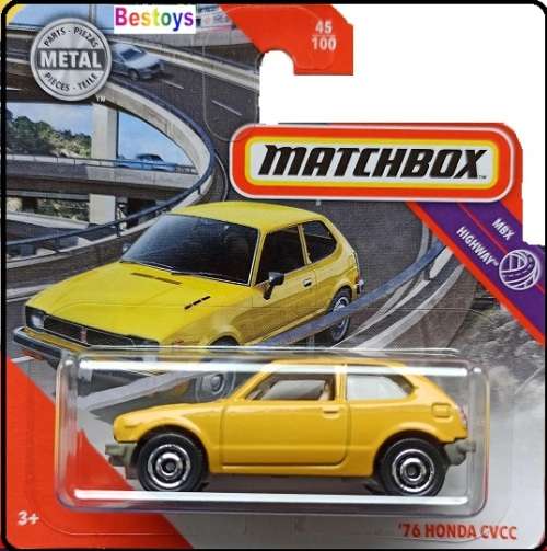 Matchbox Diecast Model Car 2020 45 / 100 Honda CVCC 1976 Highway 1/64 scale new in pack