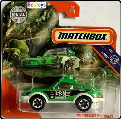 Matchbox Diecast Model Car 2020 66 / 100 Porsche 911 Rally 1985 No 58 Motorsport Jungle 1/64 scale