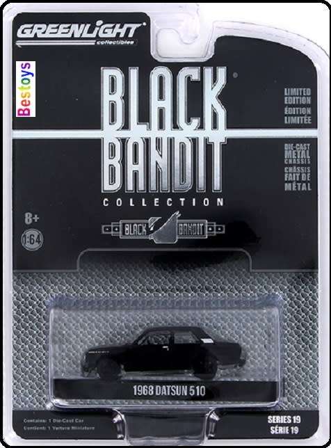 Greenlight Diecast Model Car Black Bandit Datsun 510 1968 1/64 scale new in pack