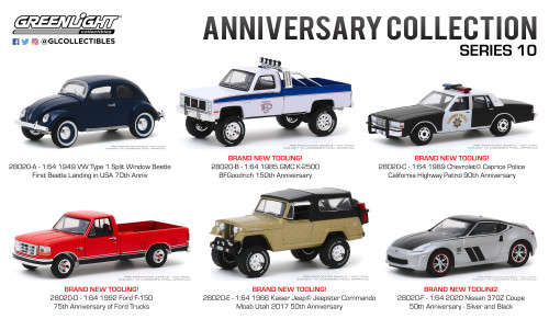 Greenlight Diecast Model Car Anniversary Series GMC K 2500 Pickup 1985 "BF Goodrich" 150 years 1/64