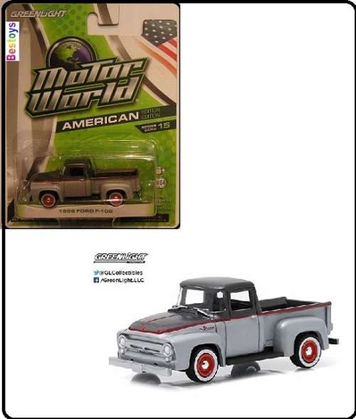 Greenlight Diecast Model Car Motor World Ford F 100 F100 Pickup 1956 1/64 scale new in pack