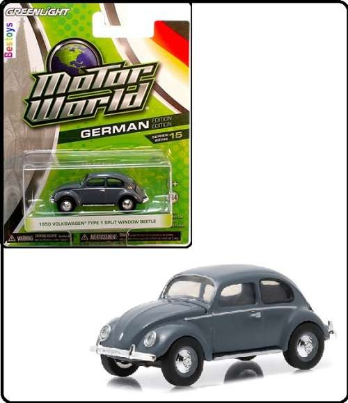 Greenlight Diecast Model Car Motor World VW Volkswagen Beetle Type 1 Split Window 1950 1/64 scale