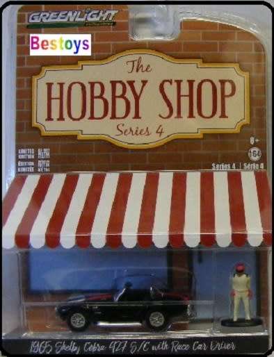 Greenlight Diecast Model Car Hobby Shop Shelby Cobra 427 SC 1965 + Race Driver 1/64 scale new in pac