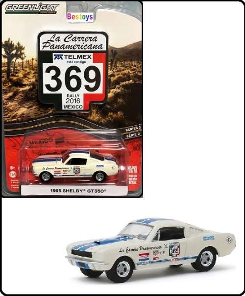 Greenlight Diecast Model Car Rally Mexico 2016 Ford Mustang Shelby GT 350 1965 No 369 Motorsport1/64