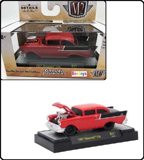 Castline M2 Diecast Model Car Ground Pounders Chevy Chevrolet 150 1957 1/64 scale new in pack