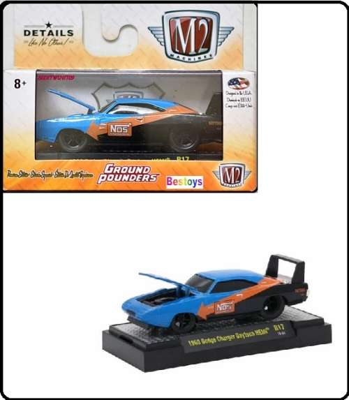 Castline M2 Diecast Model Car Ground Pounders Dodge Charger Daytona Hemi 1969 "Nos" 1/64 scale new
