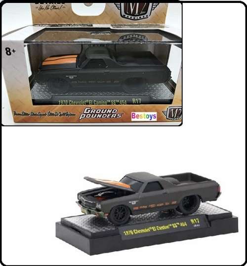 Castline M2 Diecast Model Car Ground Pounders Chevy Chevrolet El Camino SS 454 1970 "Holley" 1/64 sc