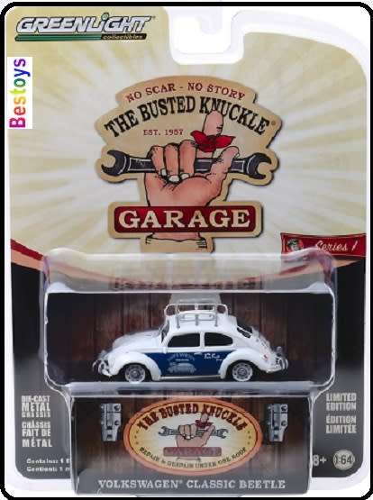 Greenlight Diecast Model Car Busted Knuckle Garage VW Volkswagen Classic Beetle "Save Water" 1/64 sc