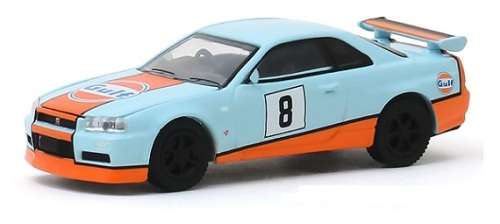 Greenlight Diecast Model Car Tokyo Torque Nissan Skyline GT-R R34 2001 No 8 "Gulf"  1/64 scale new
