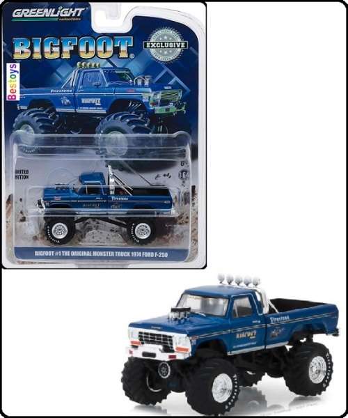 Greenlight Diecast Model Car Exclusive Ford F 250 F250 1974 Monster Truck Original Bigfoot 1/64 scal